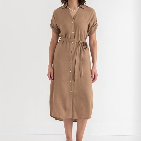 NWT Ricki’s Linen Shirtdress with Roll Sleeves - Picture 6 of 12